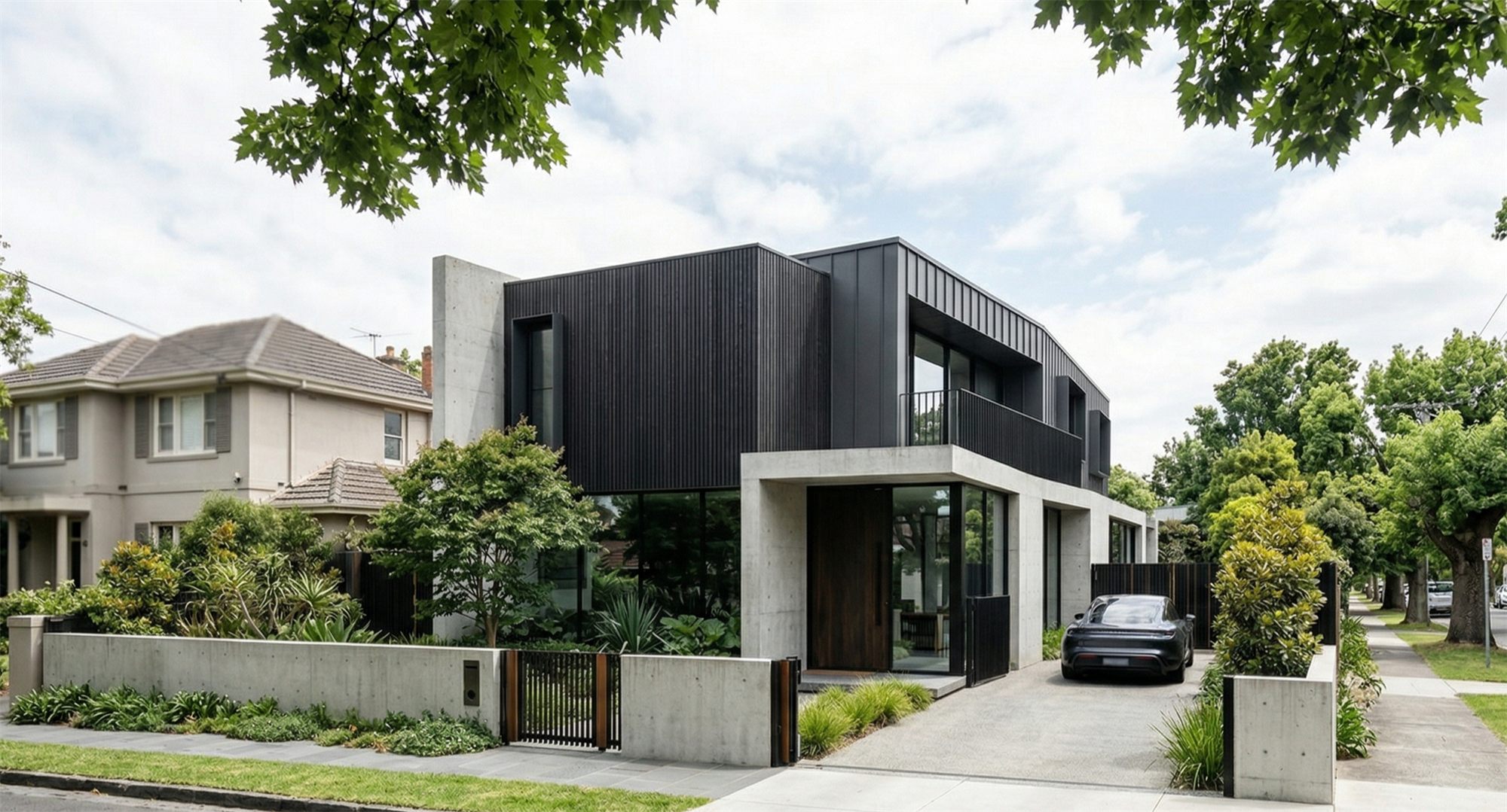 Vanta Residence, Preston — black clad façade with in-situ concrete